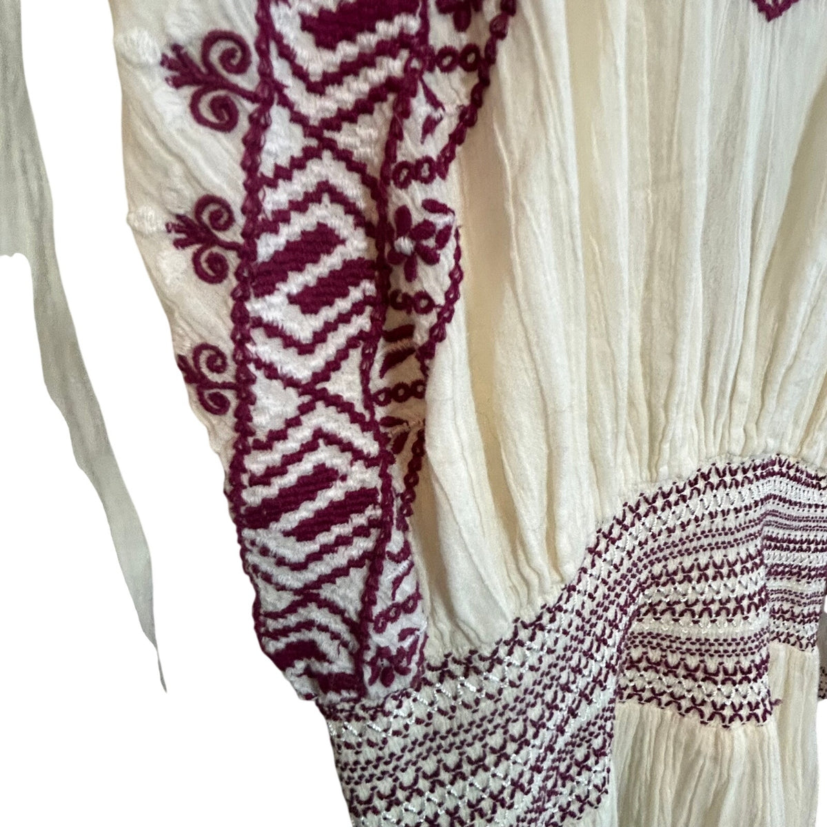 Free People FP One White Purple Embroidered Fleur Du Jour Midi Dress Size S