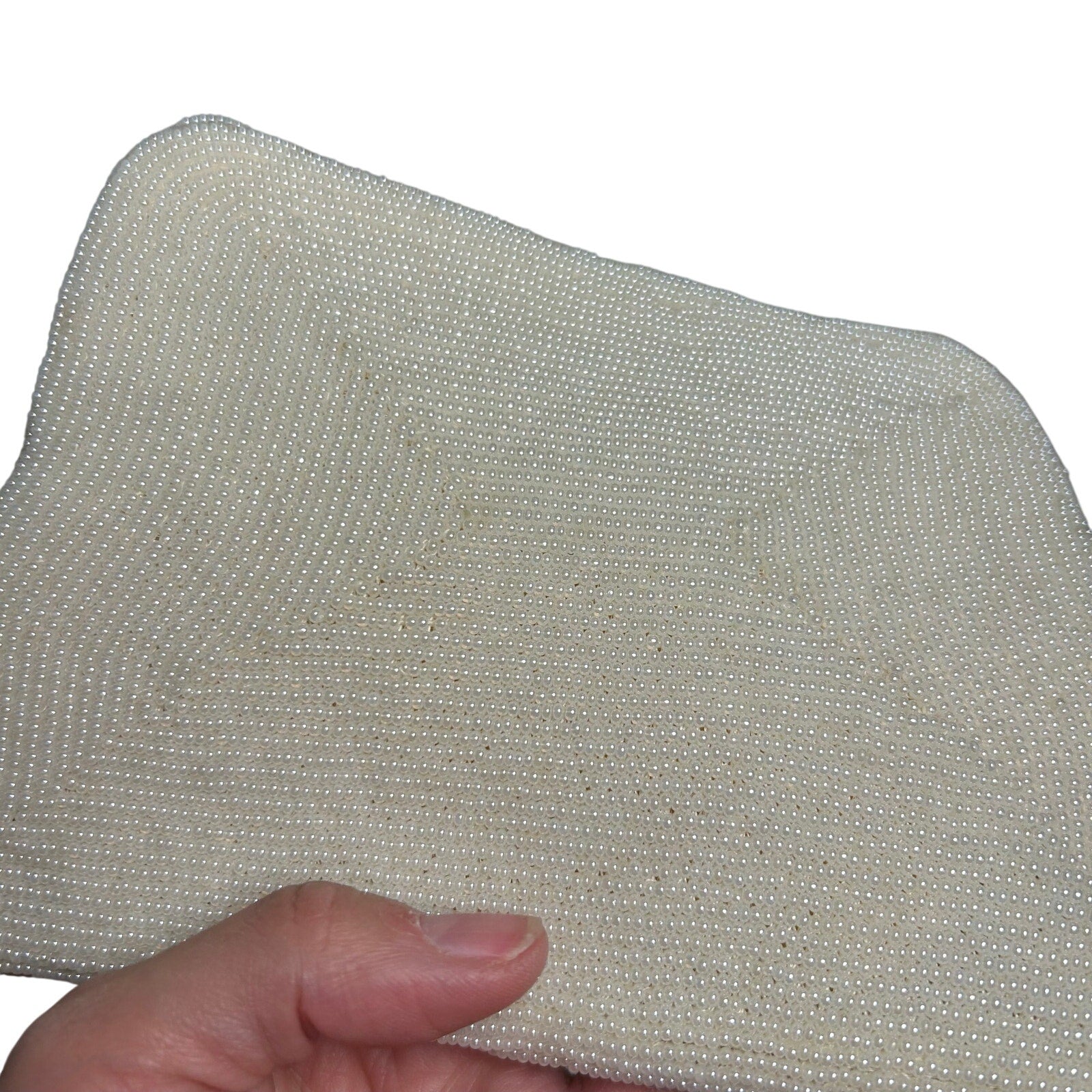 VTG 50s White Beaded Evening Clutch Handbag Retro Glam Unfinished Floral Twee