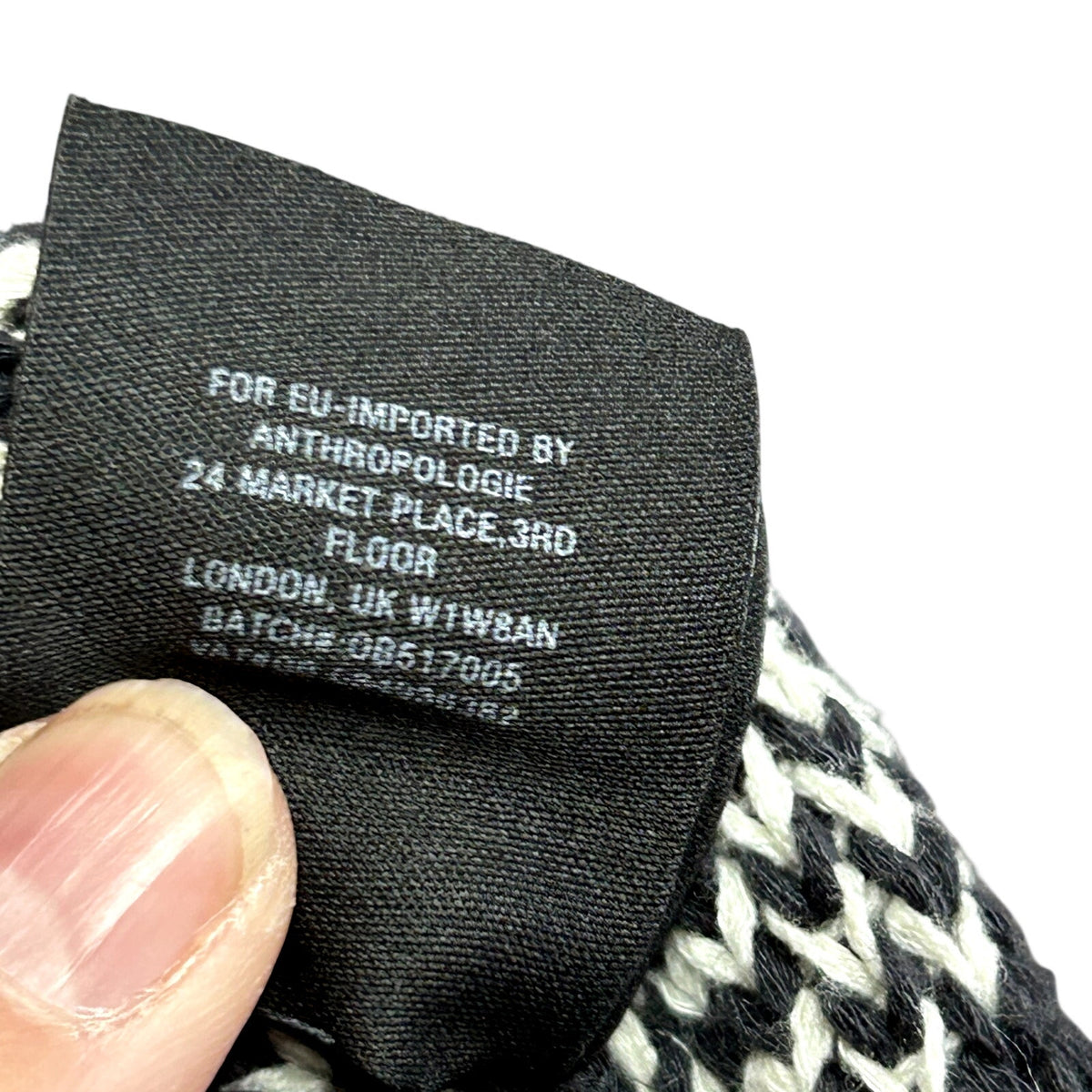 Anthropologie HWR Black White Zip Back Cotton L Sweater Vest Dark Academia Chic