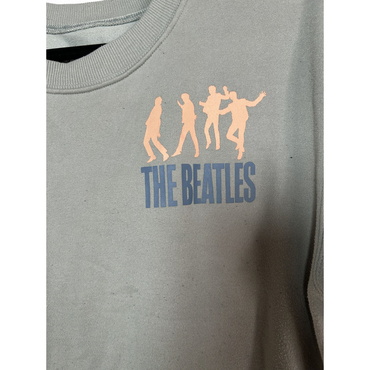 The Beatles With The Beatles Album Graphic Crewneck Sweater Sage Green Medium