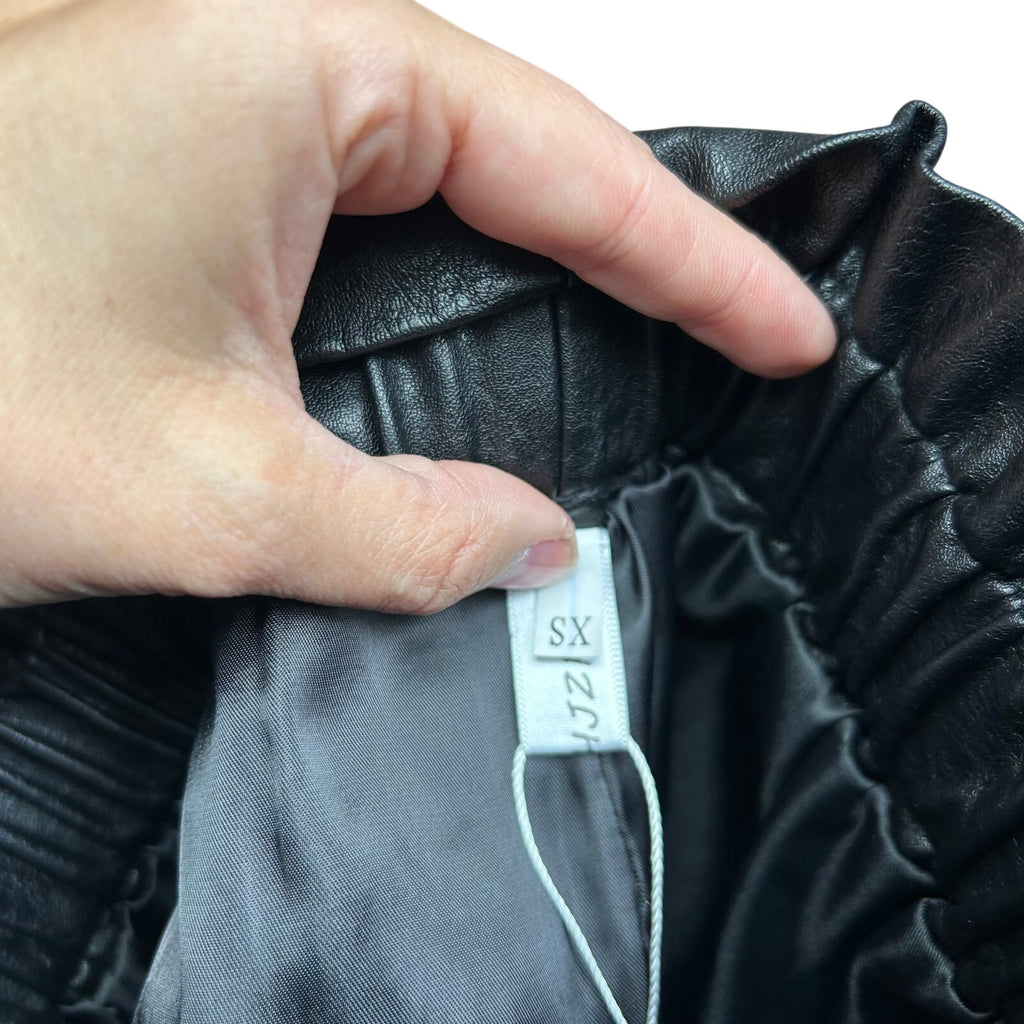 Black Vegan Leather Lined Pocketed Shorts XS Biker Goth Grunge Chic Streetwear