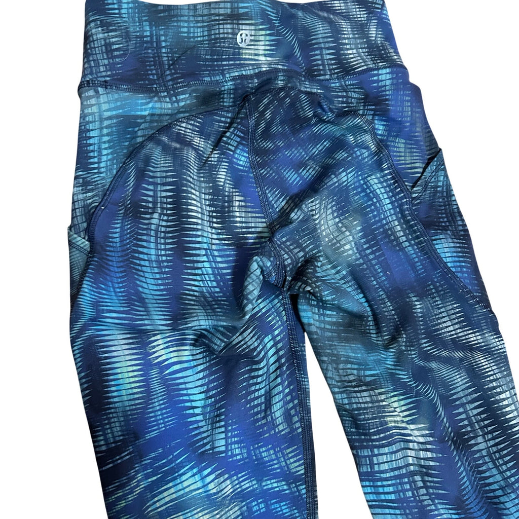 Lululemon Wunder Train HR Pocket Legging Blue Green Geo Wave 4