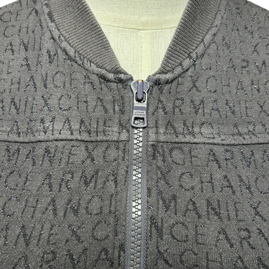 Armani Exchange Gray Zip Mock Neck Athletic Jacket Small Minimalist Gorpcore