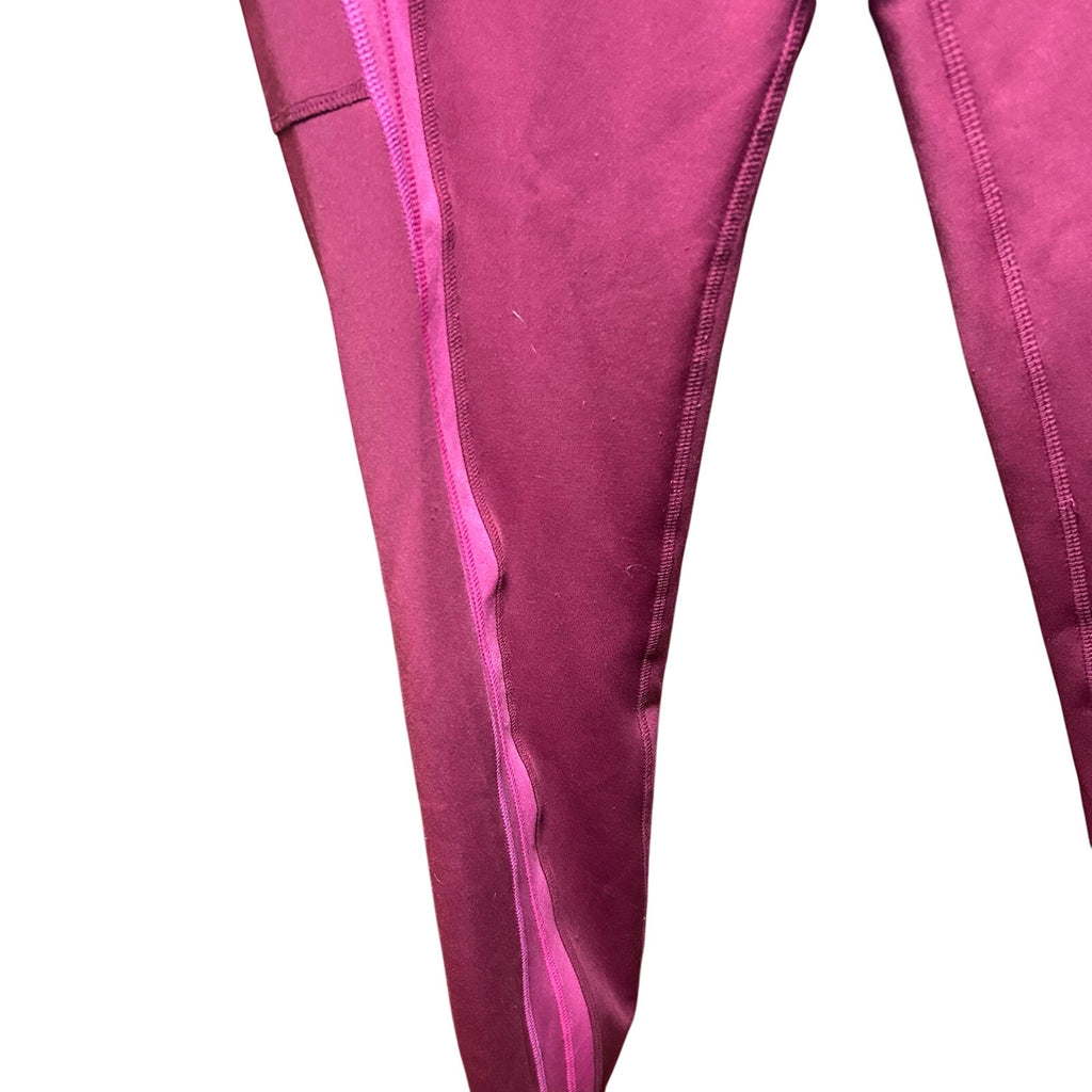 Pop Fit High Waisted Pocket Leggings Magenta Pink 2X Activewear Yoga Two Tone