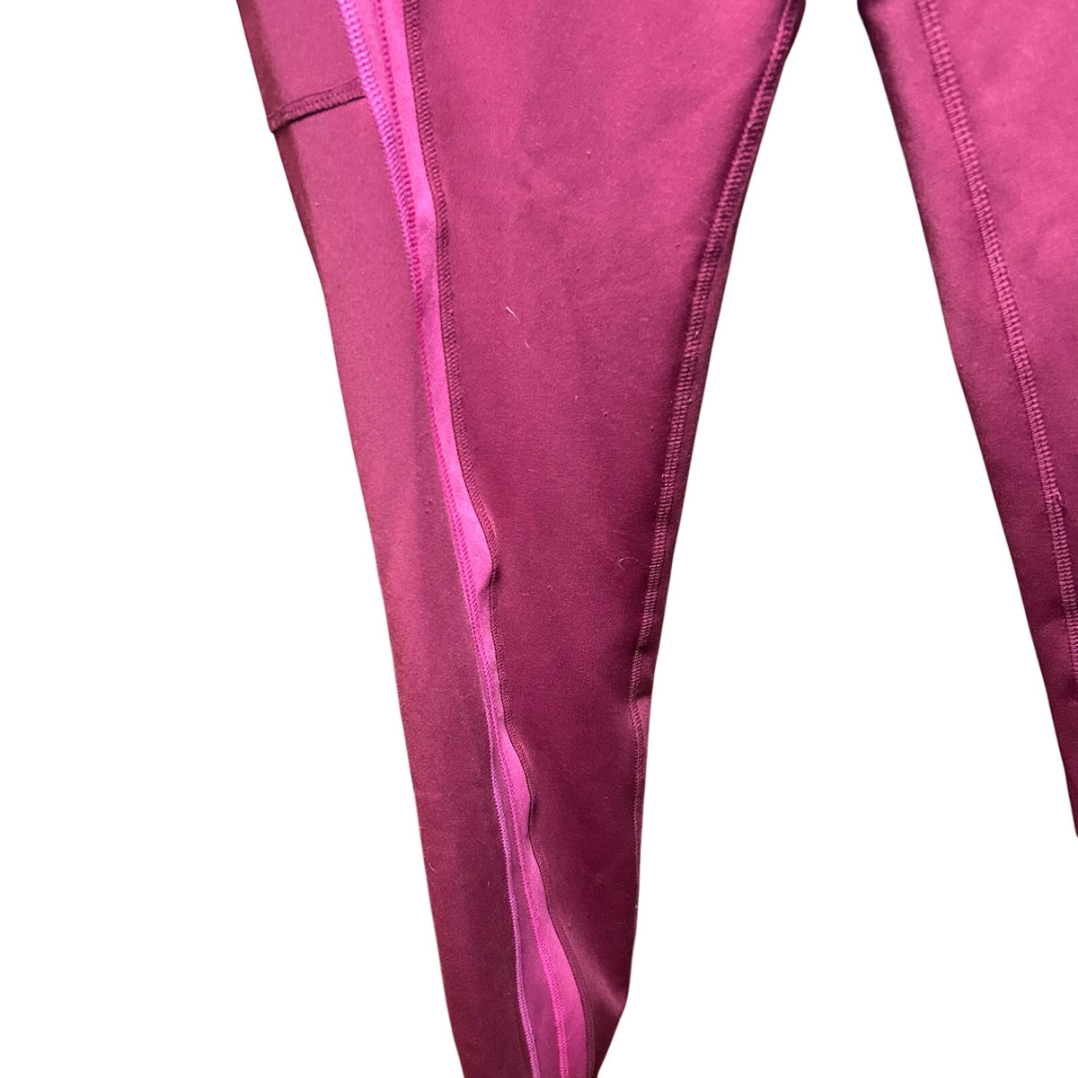 Pop Fit High Waisted Pocket Leggings Magenta Pink 2X Activewear Yoga Two Tone