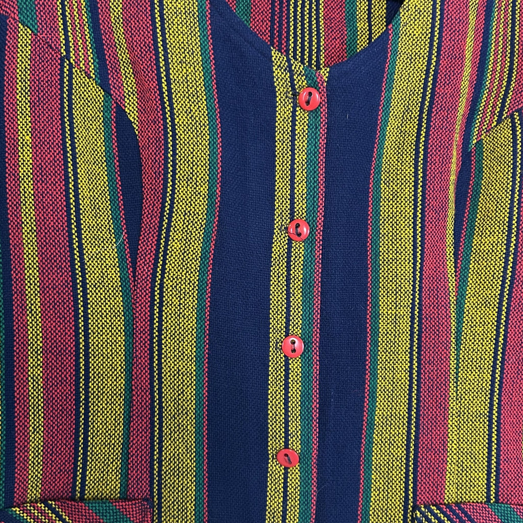 VTG 70s Pandora Costume Maker Striped Knit Long Sleeve Top Disco Retro Medium