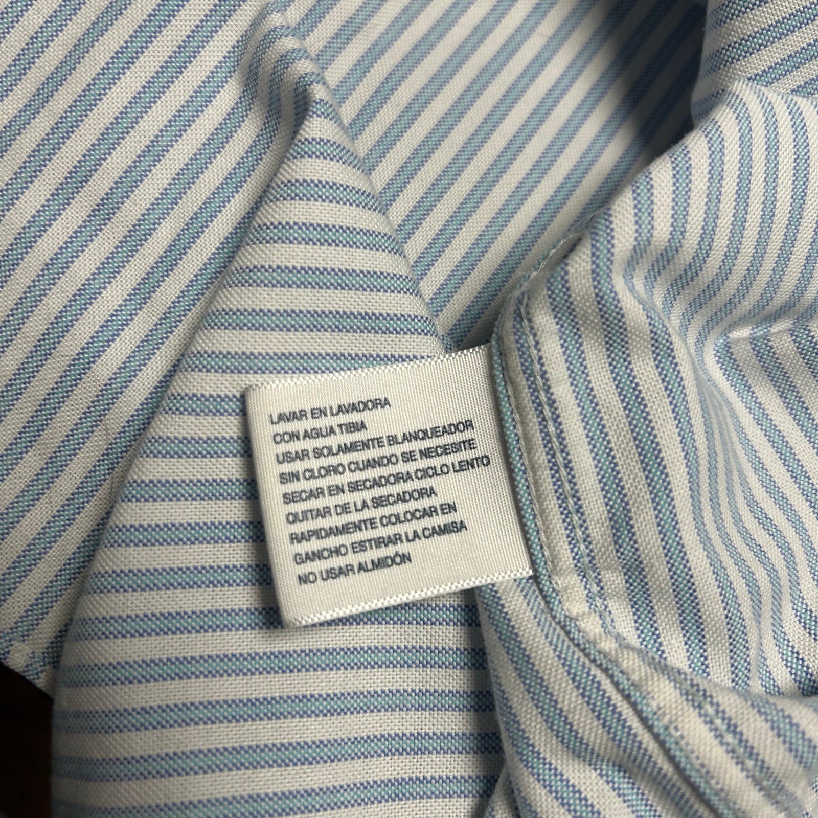 VTG Y2K Stafford White Blue Pinstripe Oxford Short Sleeve Size 16 Utility Basics