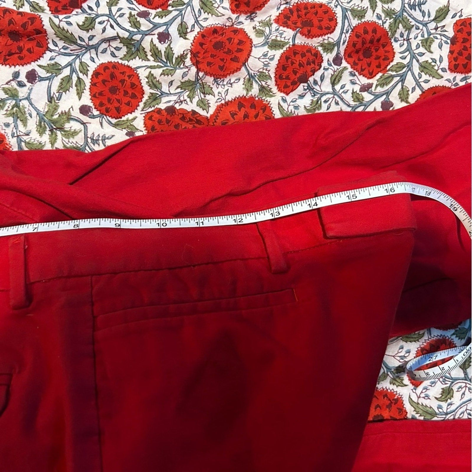 Gap Modern Straight Pants Size 8 Bright Red Stretch Lux Career Bold Pop of Color