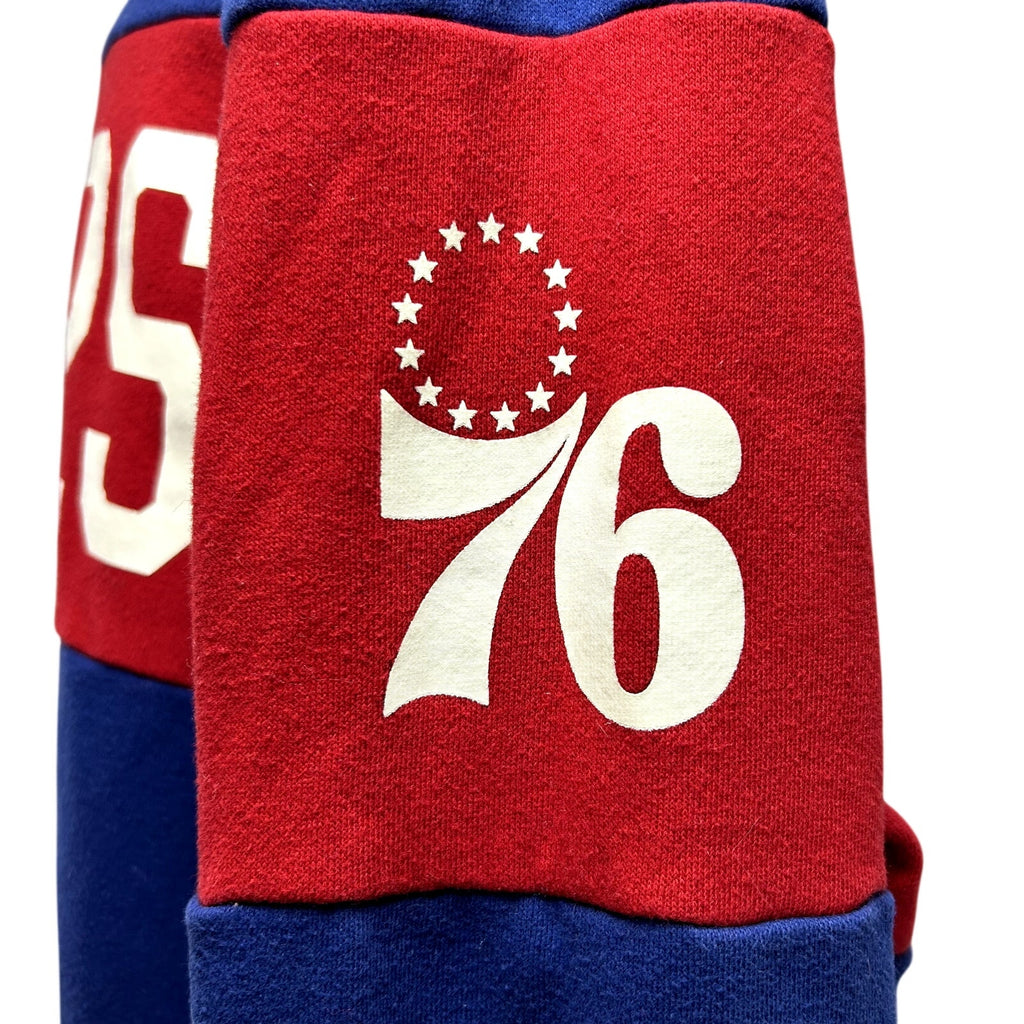 47 Brand XL Philadelphia 76ers Colorblock Fleece Crewneck NBA Sweatshirt Sports