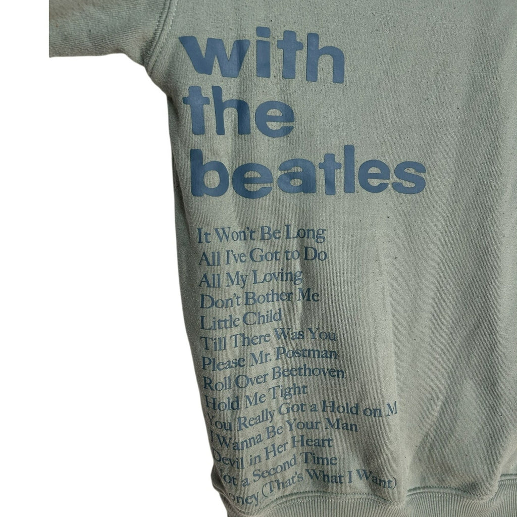 The Beatles With The Beatles Album Graphic Crewneck Sweater Sage Green Medium