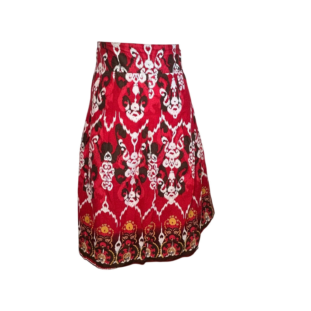 Notations Red Black L Midi Skirt Y2K Boho Whimsigoth Cotton Casual Retro Witchy