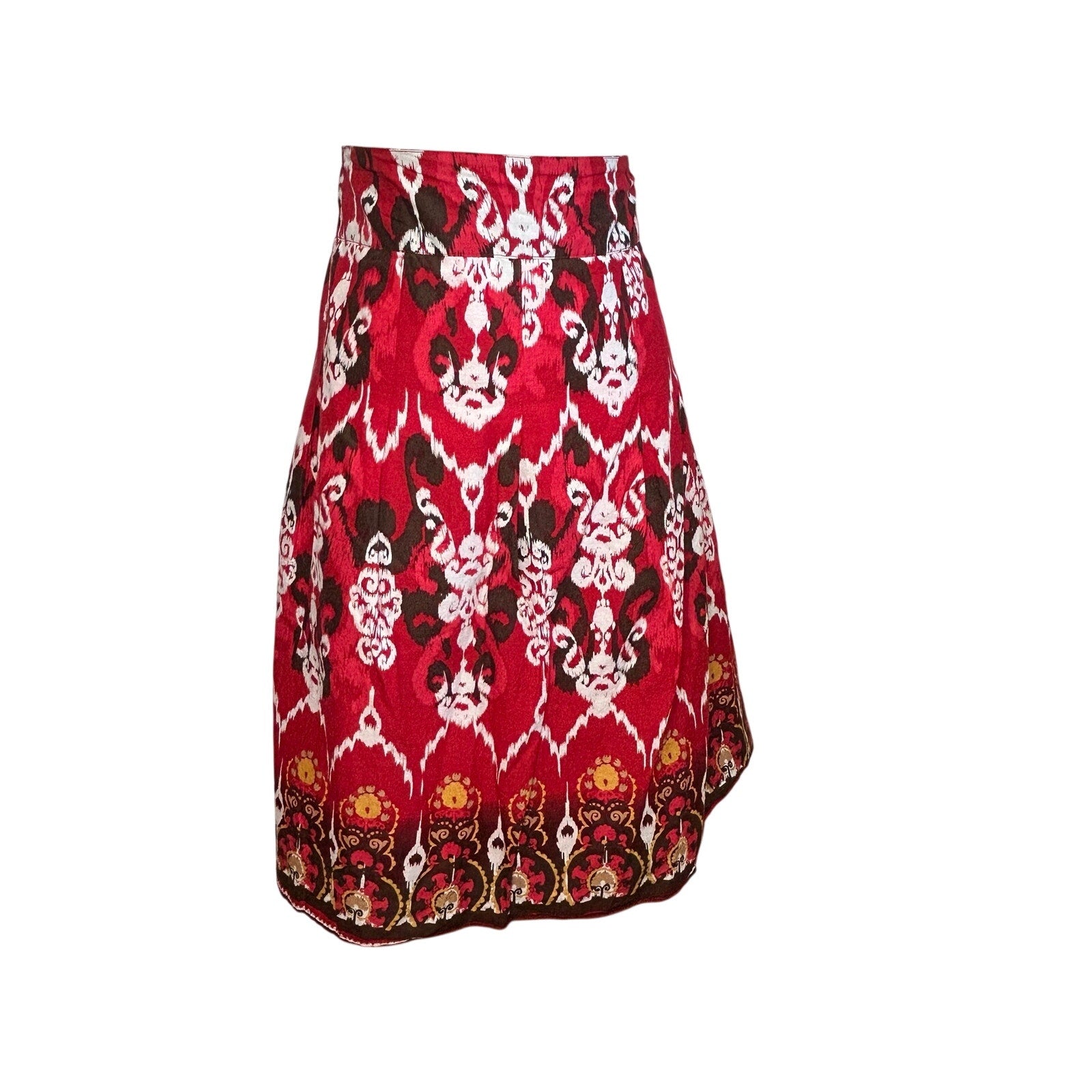 Notations Red Black L Midi Skirt Y2K Boho Whimsigoth Cotton Casual Retro Witchy
