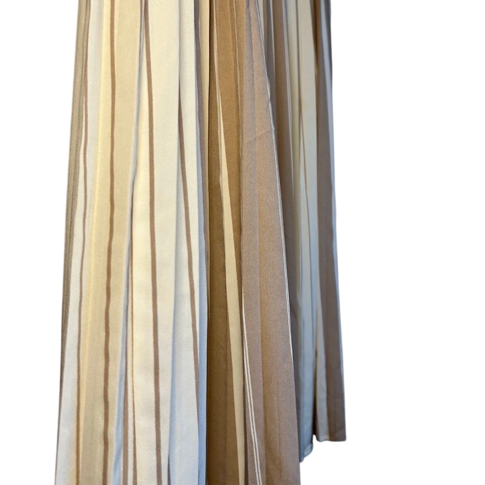 VTG 80s Anthony Rogers Tan Cream Pleated 22W 2X Plus Size Midi Skirt Retro