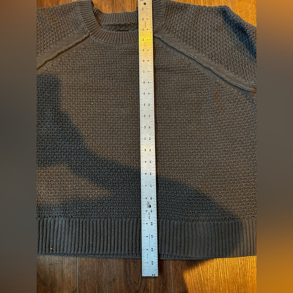 Gap Textured Honeycomb Knit Pullover Sweater Grey XL Raglan Long Sleeve Soft