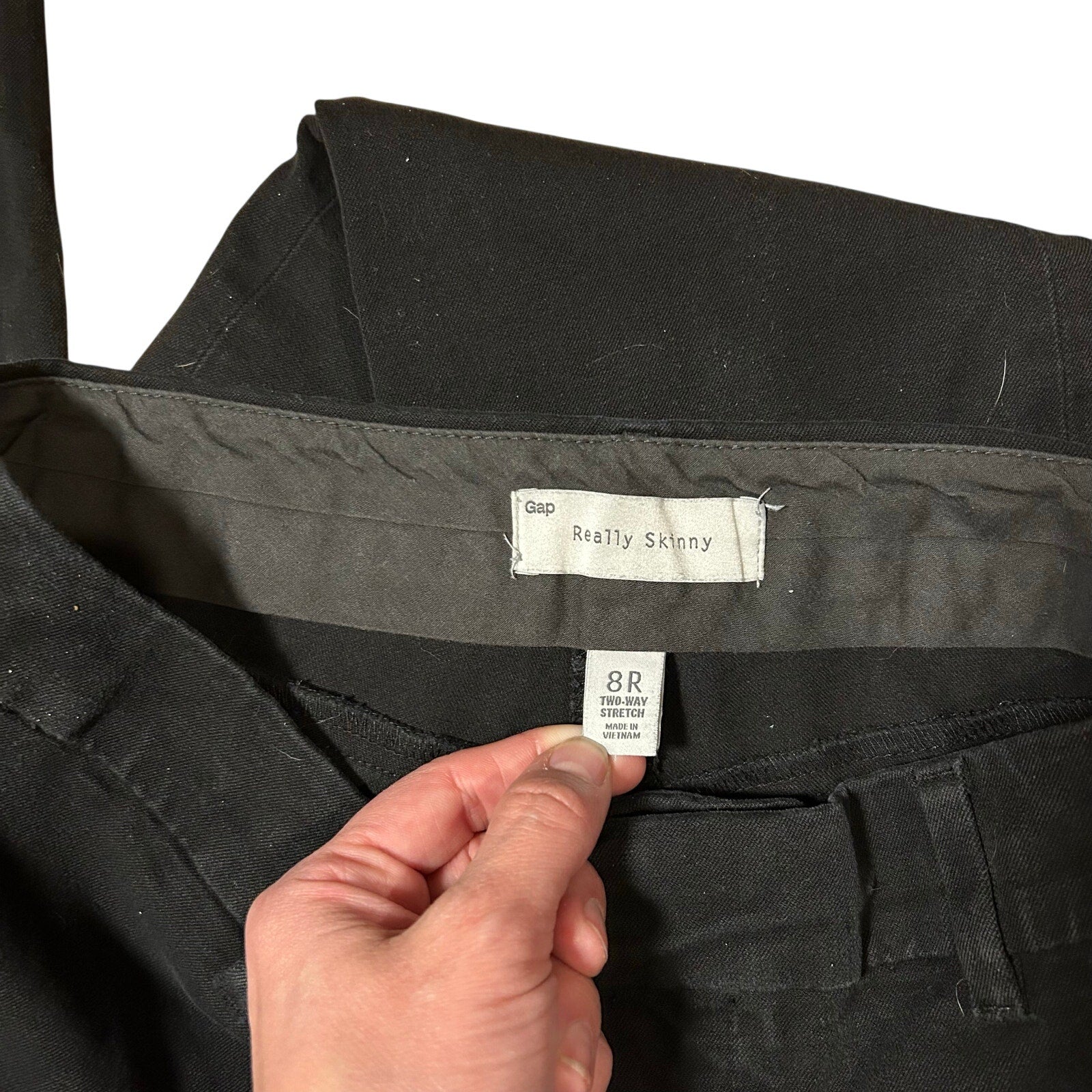 Gap Really Skinny Pant Black Cotton Bi-Stretch Trousers Size 8R 2011 Indie Sleaze