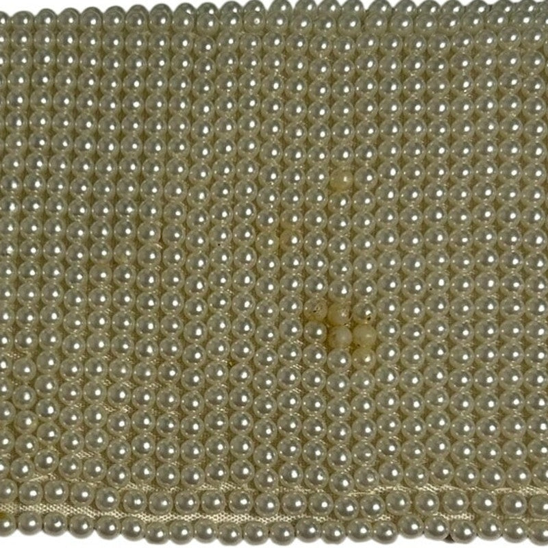 VTG 50s Pearl Beaded Clutch Japan White Evening Bag Glam Coquette Bridal Wedding