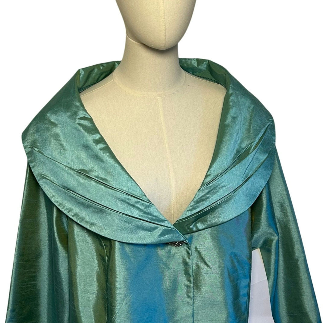 NWT ASHRO Teal Plus Size 16 Blazer Jacket Statement Workwear Career Outerwear