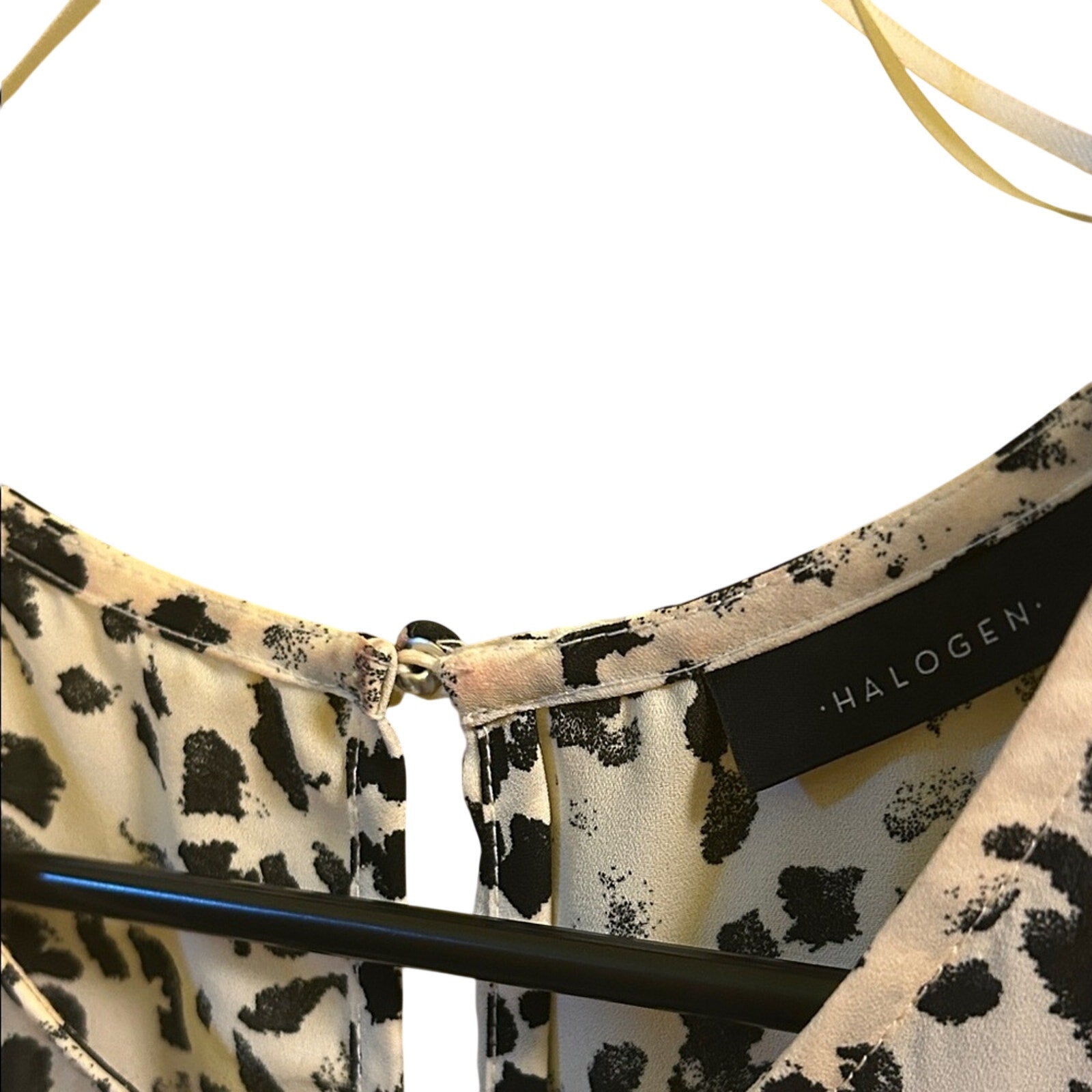 Halogen Cap Sleeve Blouse 1X Plus Size Animal Print Black White Nordstrom Top