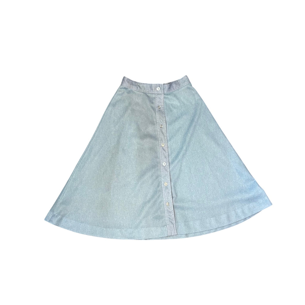 VTG 70s Blue Skirt Romper 2Pc Set Small Retro Preppy Twee Casual Indie Sleaze