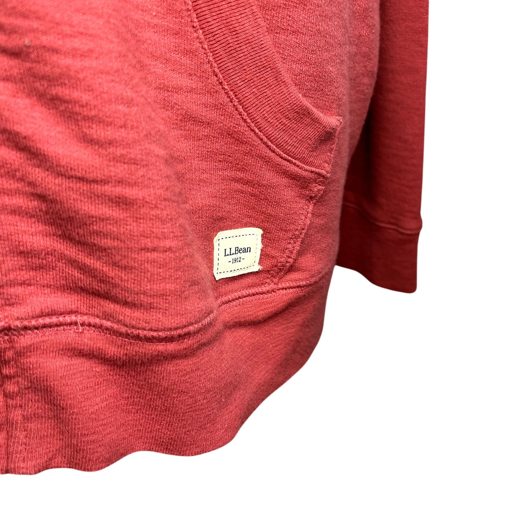 NWT L.L. Bean Garnet Rose Organic Cotton Full Zip Hoodie XL Gorpcore Casual