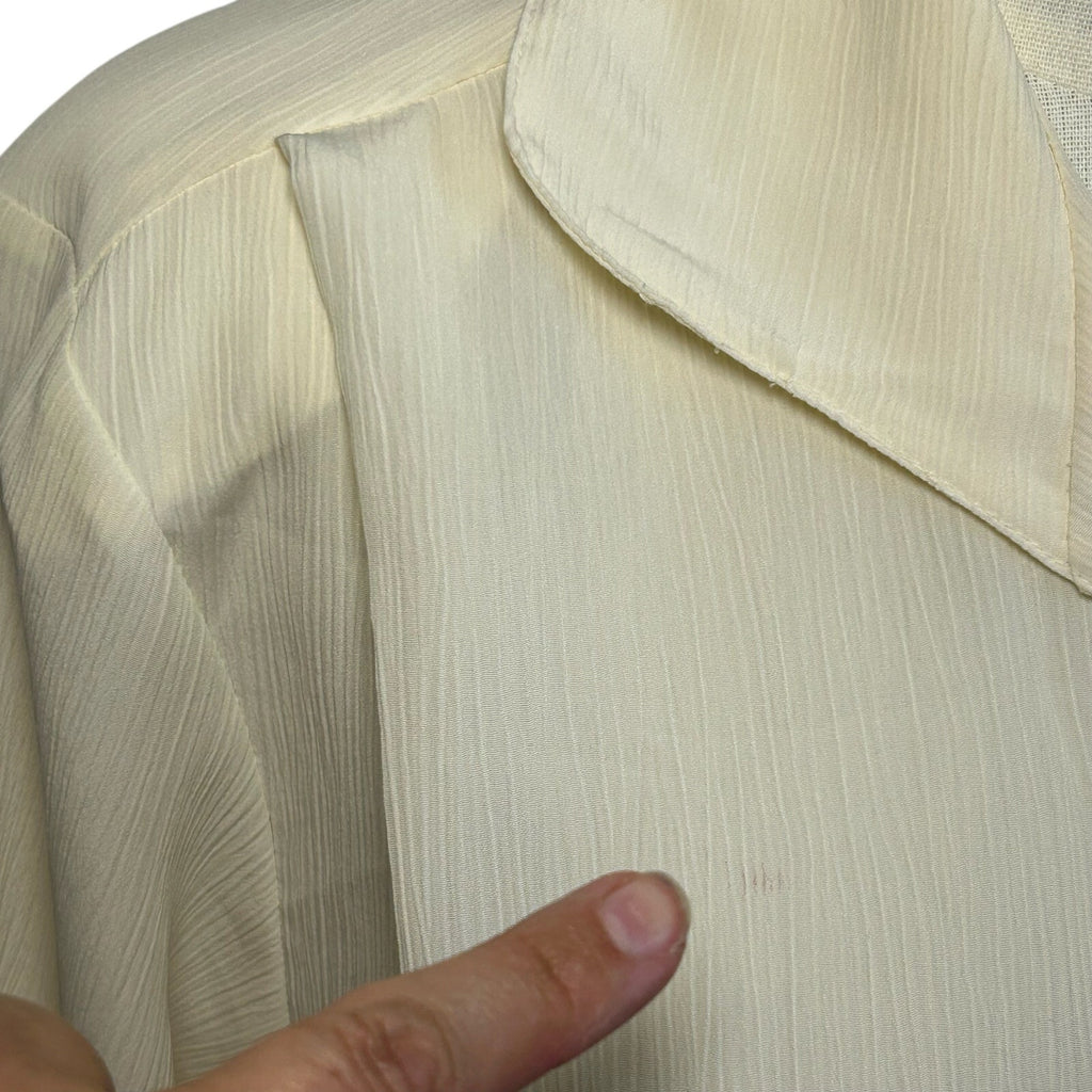 VTG 80s Kathie Lee White Button Up L Blouse Secretary Retro Preppy Minimalist