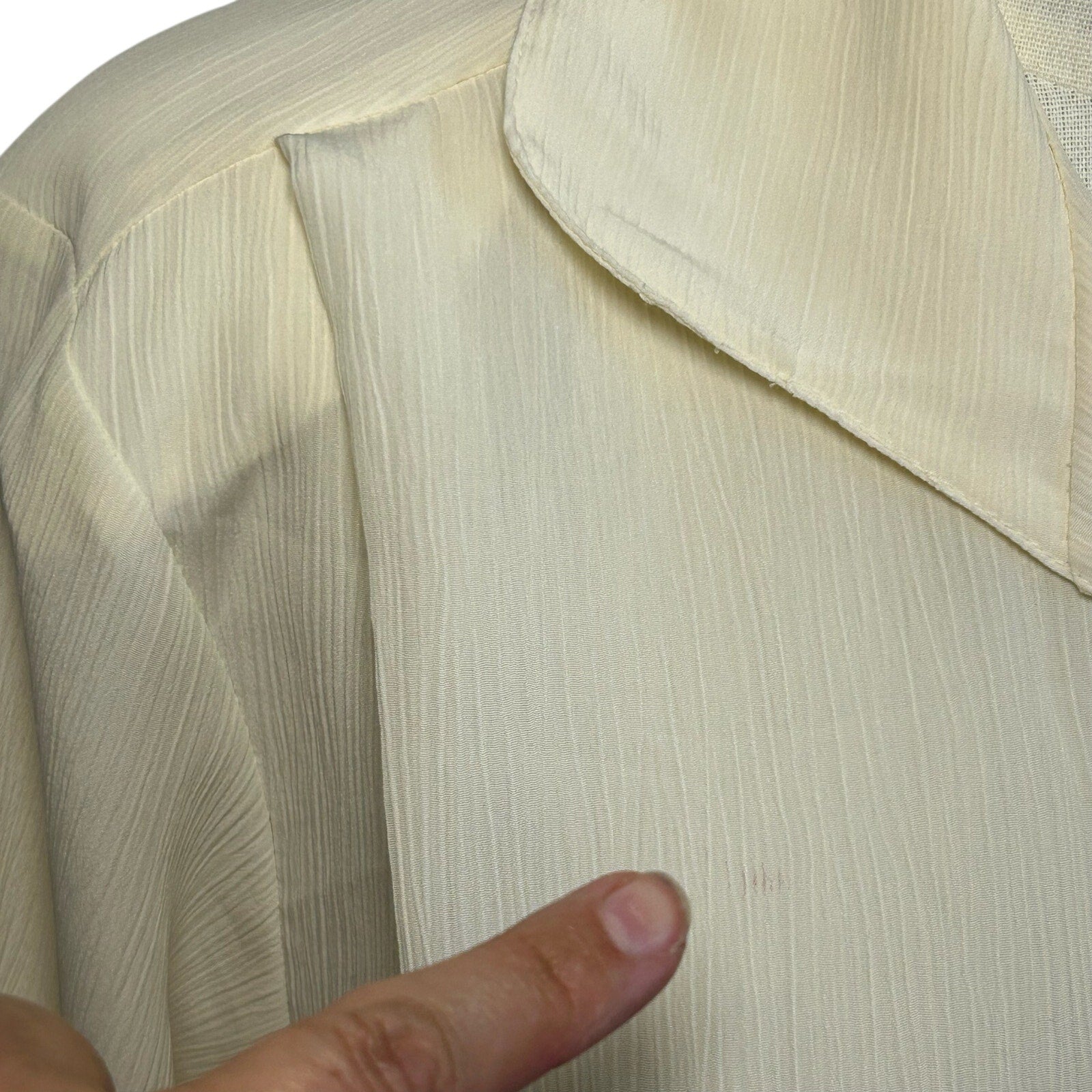 VTG 80s Kathie Lee White Button Up L Blouse Secretary Retro Preppy Minimalist