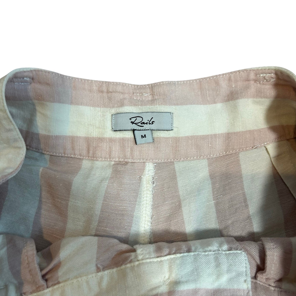 Rails Katy Petal Stripe Shorts Pink White Rayon Linen Medium Coquette Preppy