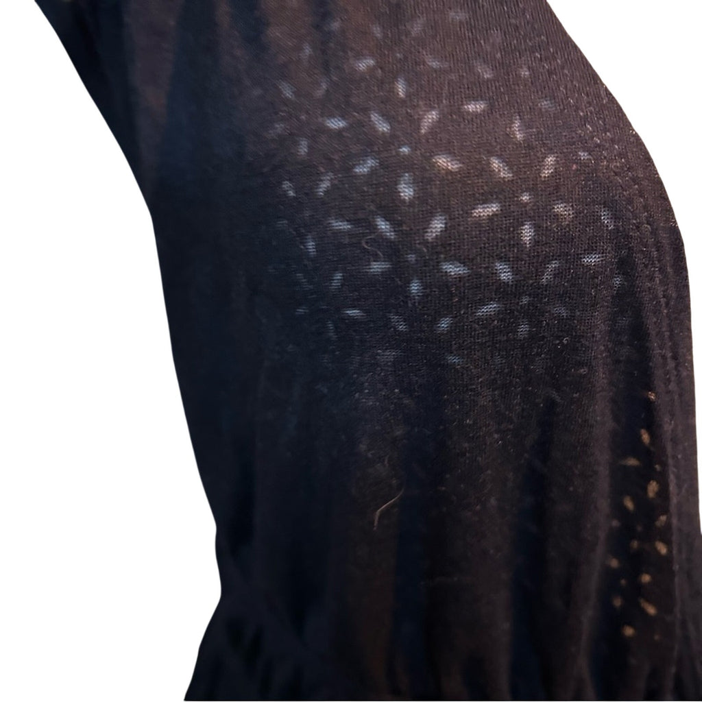 Merona Black Deep V Neck Mini Dress Size M Rayon Blend Indie Sleaze Boho