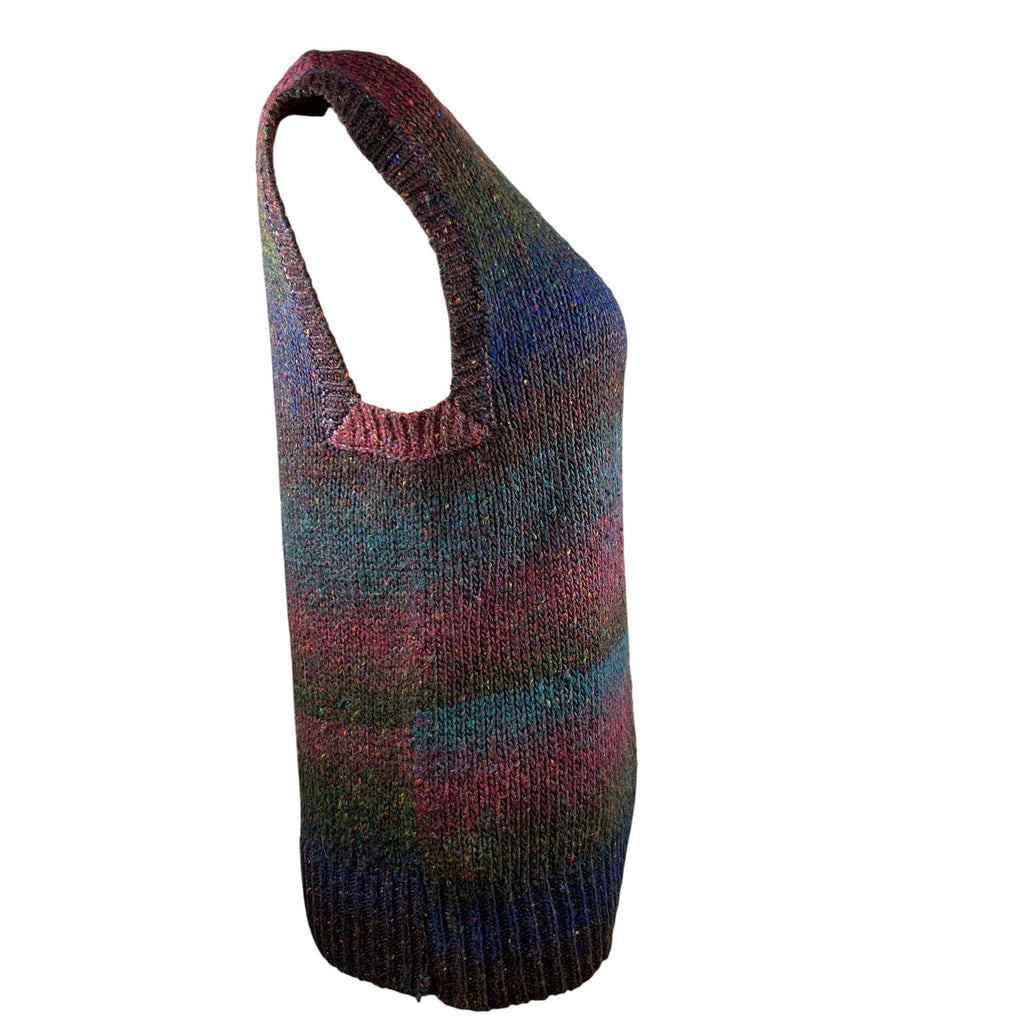 VTG 90s LAbeille XS Blue Purple Sweater Vest Preppy Grandpa Dark Academia Retro