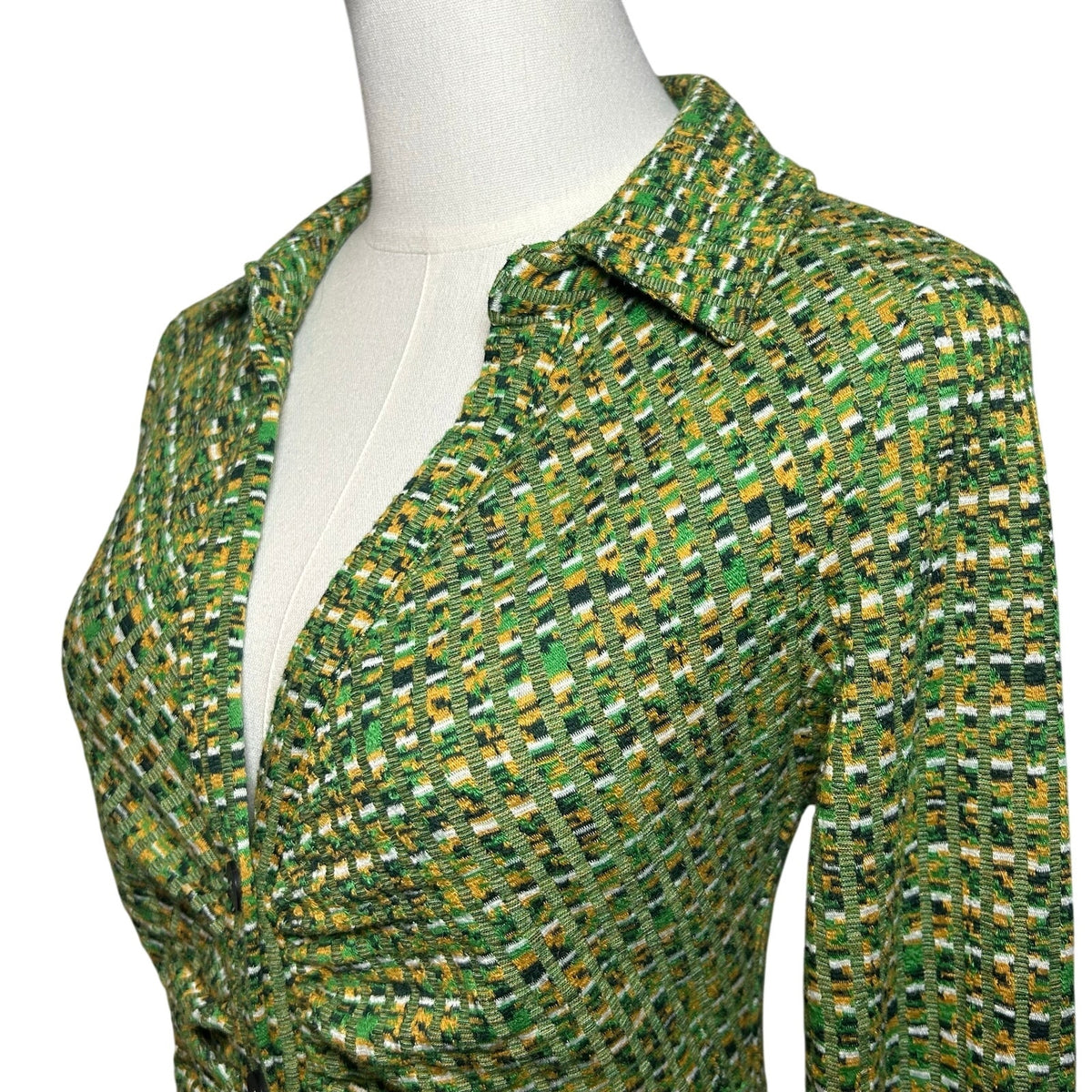 Stradivarius Green Long Sleeve Knit Dress M Minimalist Preppy Retro Streetwear
