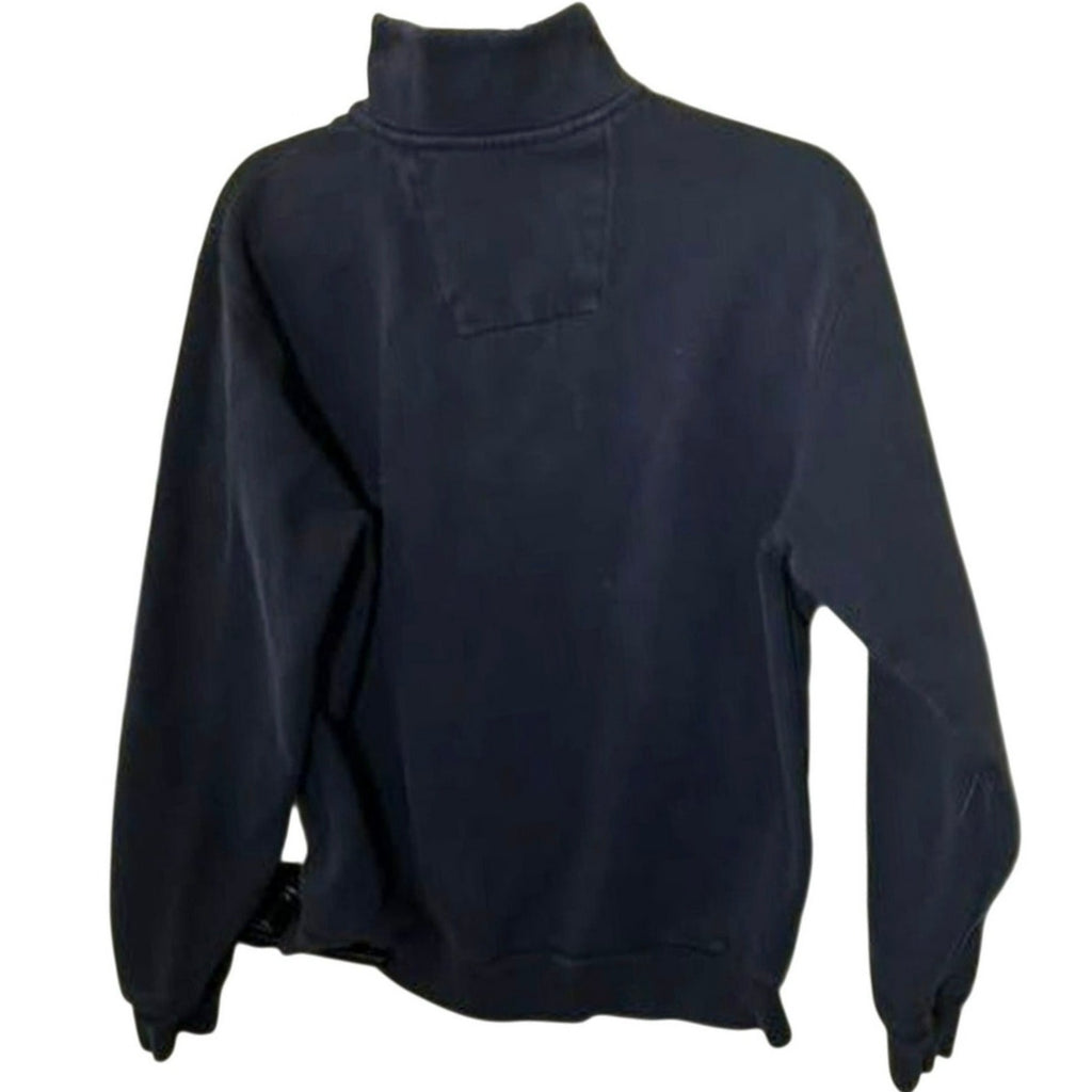 VTG Arrow Mens Quarter Zip Pullover Black Striped Collar Y2K Sweater Medium