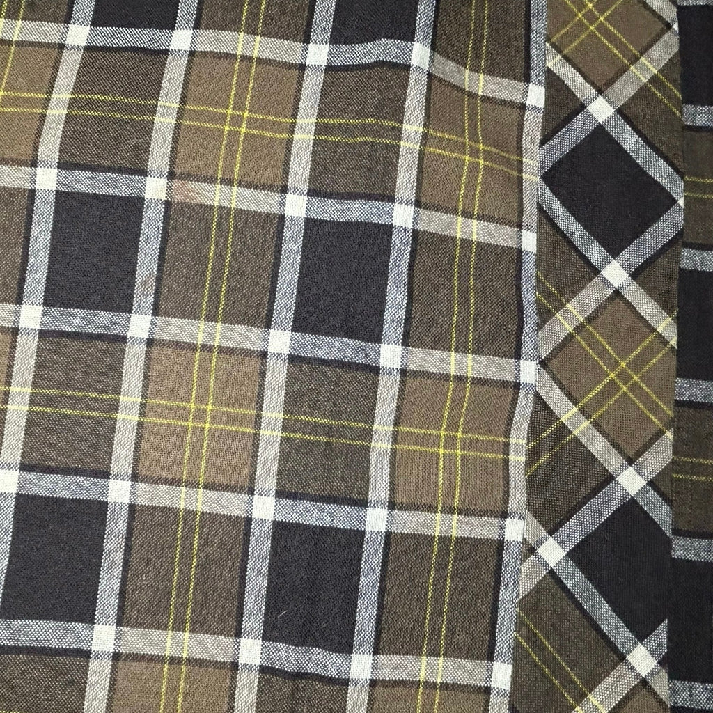 VTG 50s Graff Brown Plaid Wiggle XS Skirt Retro Preppy Dark Academia Twee Casual