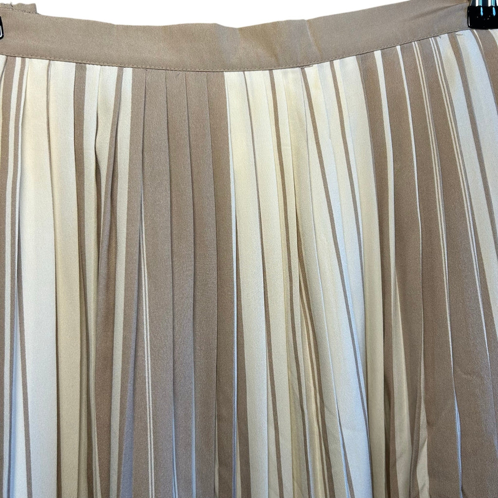 VTG 80s Anthony Rogers Tan Cream Pleated 22W 2X Plus Size Midi Skirt Retro