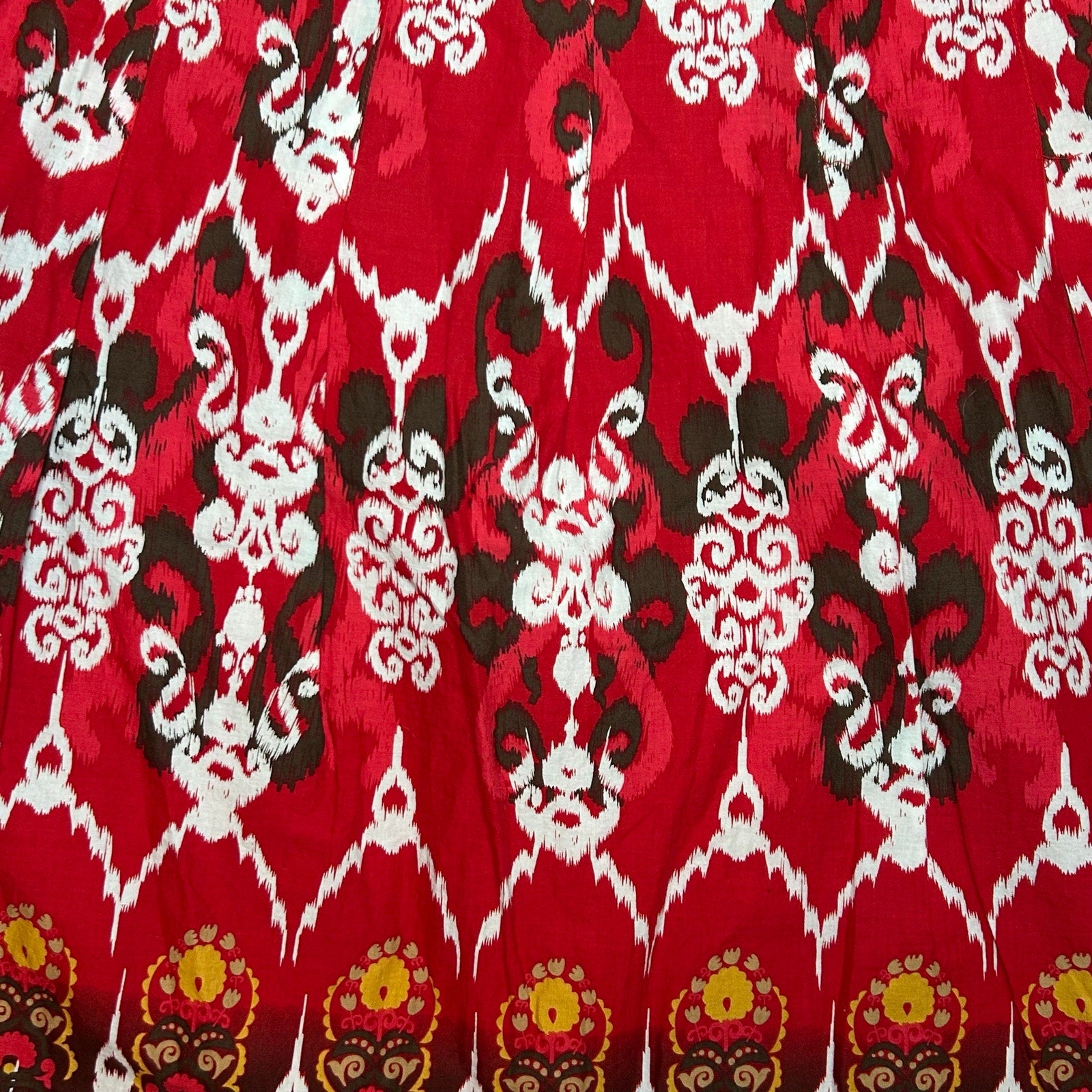 Notations Red Black L Midi Skirt Y2K Boho Whimsigoth Cotton Casual Retro Witchy
