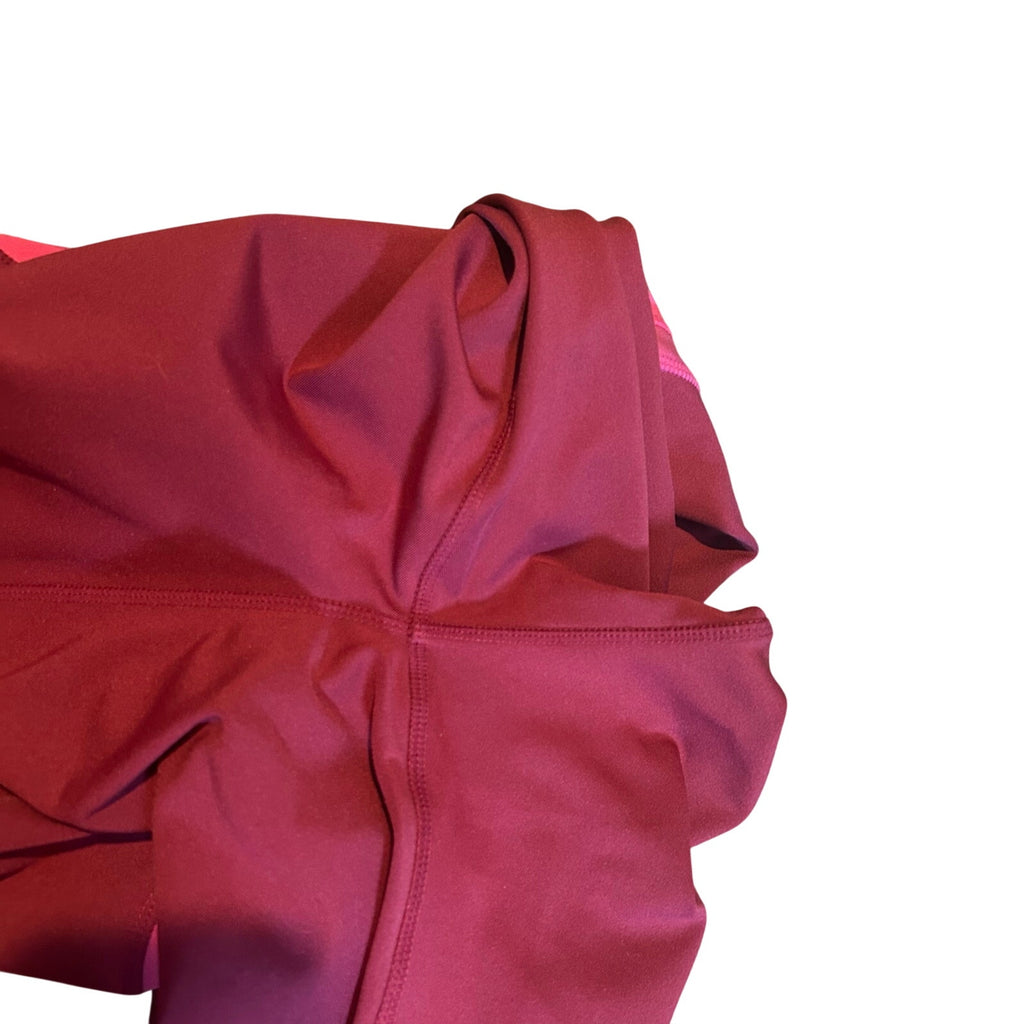 Pop Fit High Waisted Pocket Leggings Magenta Pink 2X Activewear Yoga Two Tone