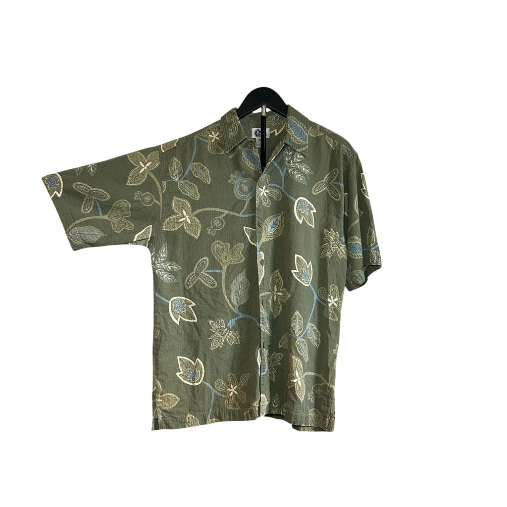 VTG Y2K Arizona Jean Co S Green Seersucker Button Down Shirt Casual Streetwear