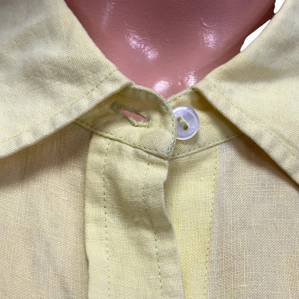 Real Clothes 8 Yellow Blouse Irish Linen French Seams Minimalist Quiet Luxury