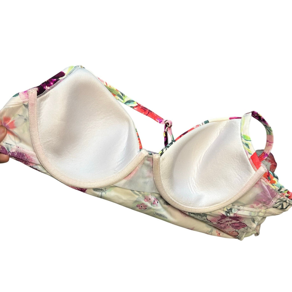Smart & Sexy Swim Pink Tankini Top 36C & Skirted Briefs Set L Coquette Retro Y2K