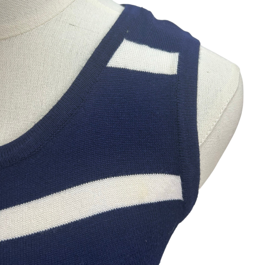 Two-O-Two Co Ltd Striped Knit Bodycon Dress Navy White Small
