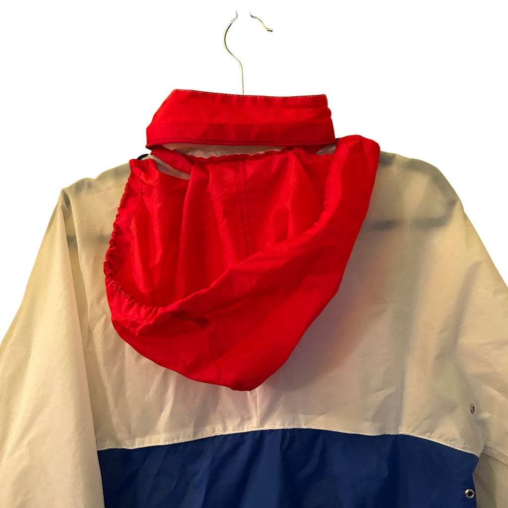 VTG 90s Club 21 Heavenly Hooded Windbreaker Red White Blue Small Medium Retro