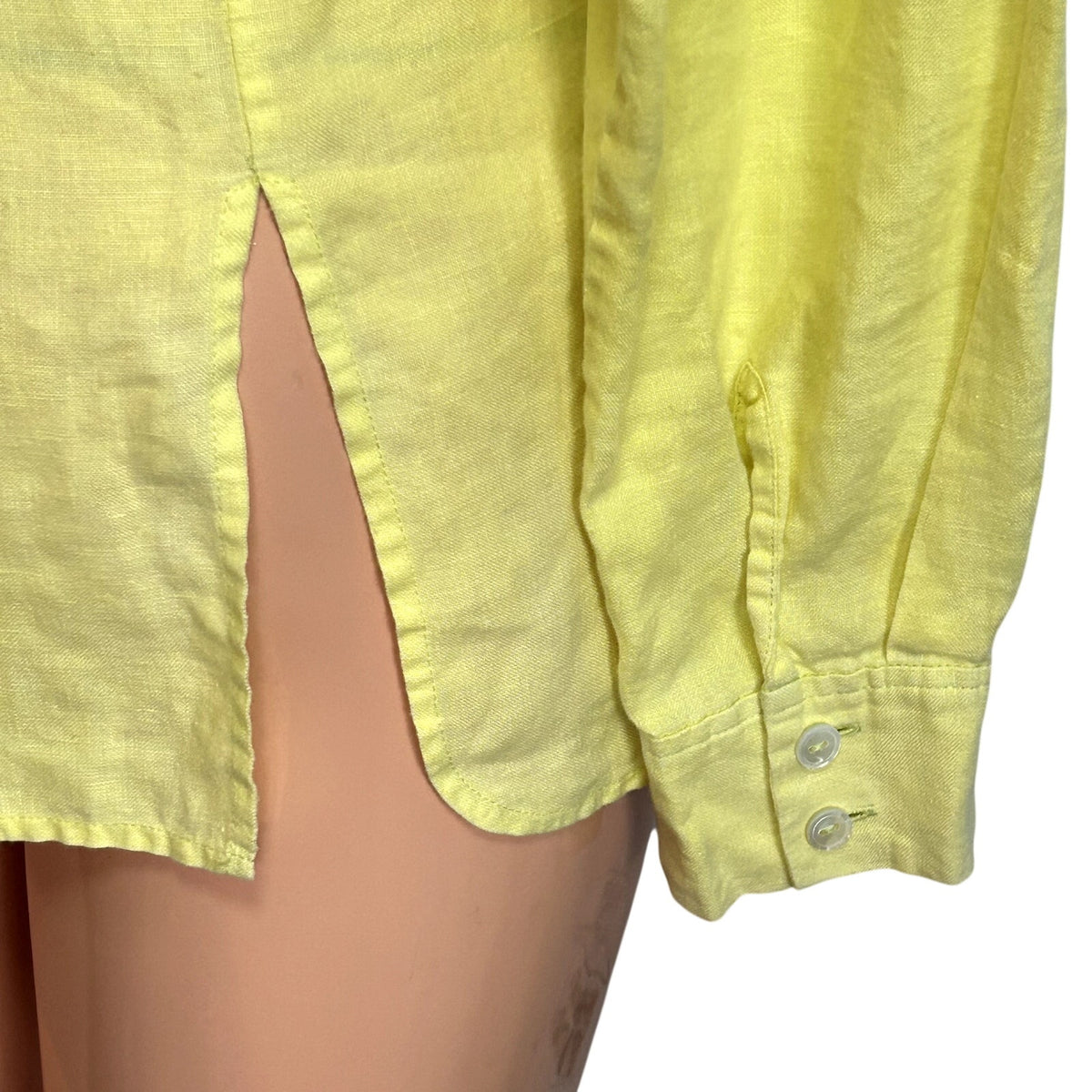 Real Clothes 8 Yellow Blouse Irish Linen French Seams Minimalist Quiet Luxury
