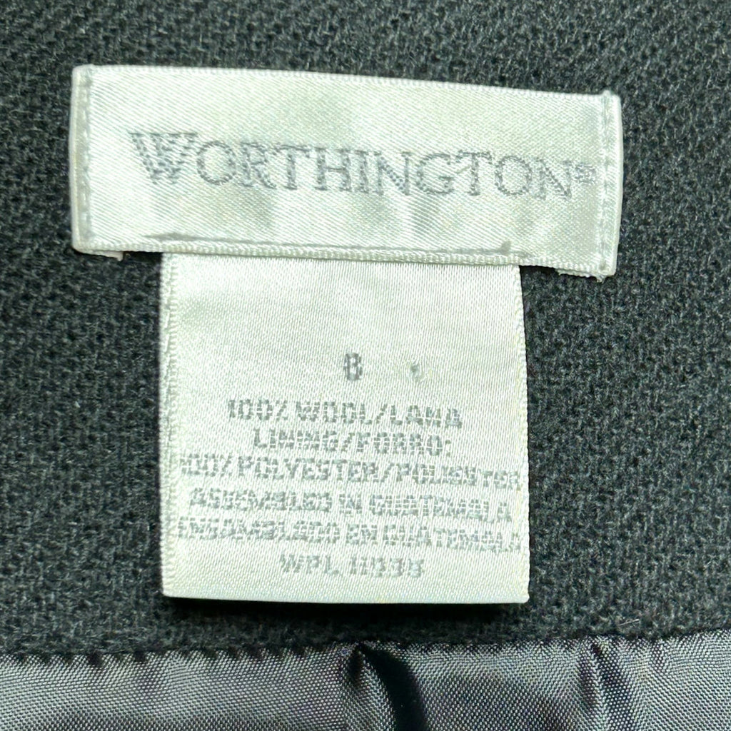 VTG 80s Worthington Black Wool Blazer M Preppy Dark Academia Retro Grunge Boss
