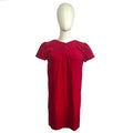 VTG 60s Red Velvet Mini Dress S Keyhole Bespoke Babydoll Glam Twee Retro Mad Men