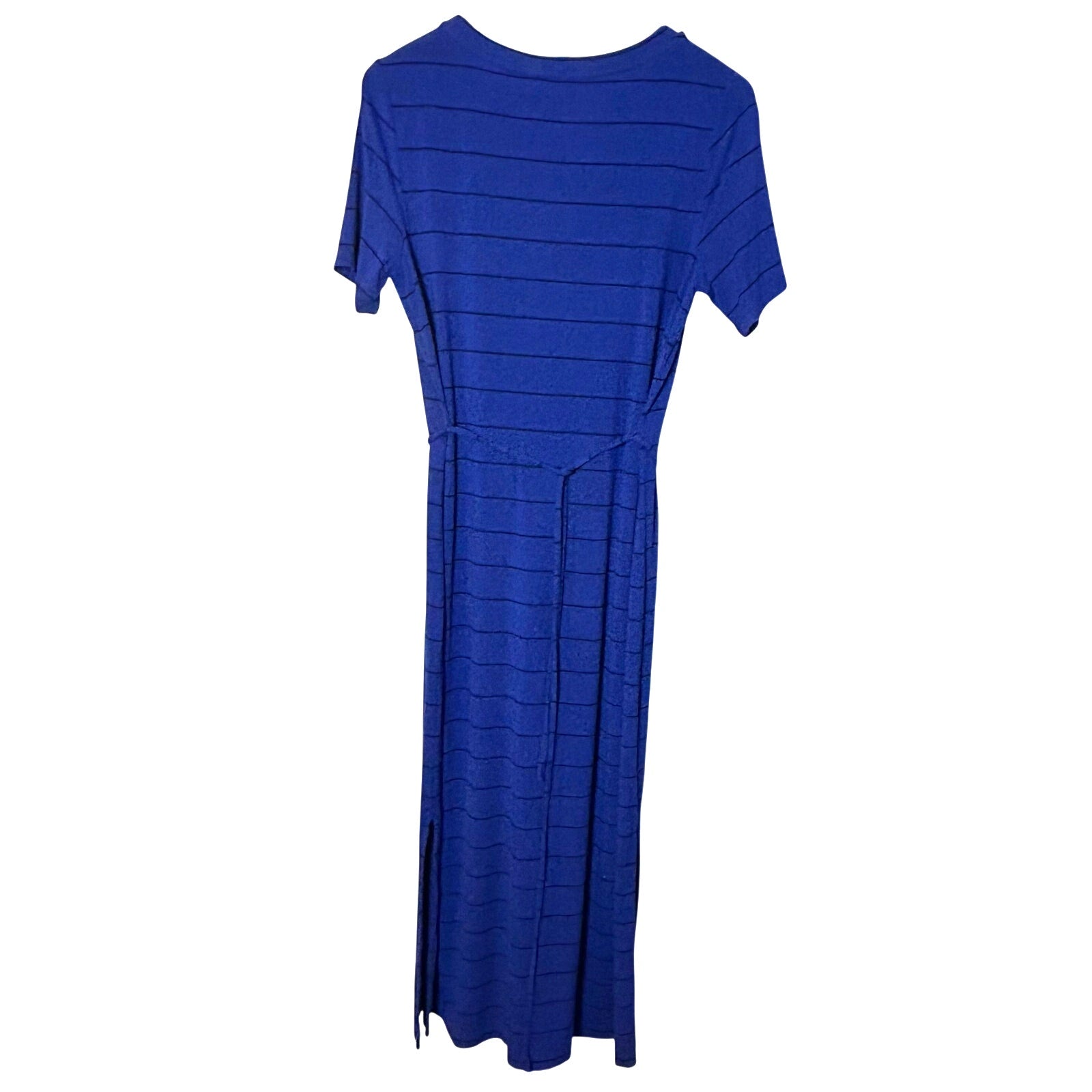 Banana Republic Striped Knit Maxi Dress Mountain Blue Small Coastal Minimalist