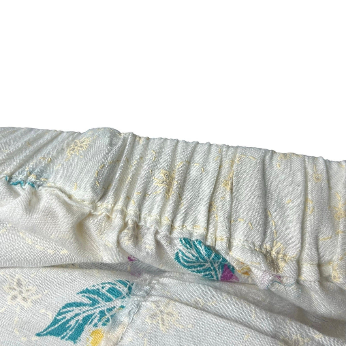 VTG 80s White Floral Broomstick Skirt M L Hawaiian Boho Cottage Fairy Retro