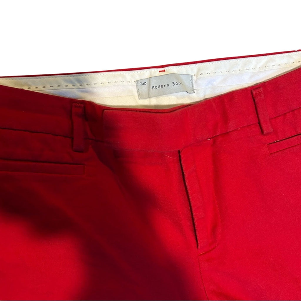 Gap Modern Straight Pants Size 8 Bright Red Stretch Lux Career Bold Pop of Color