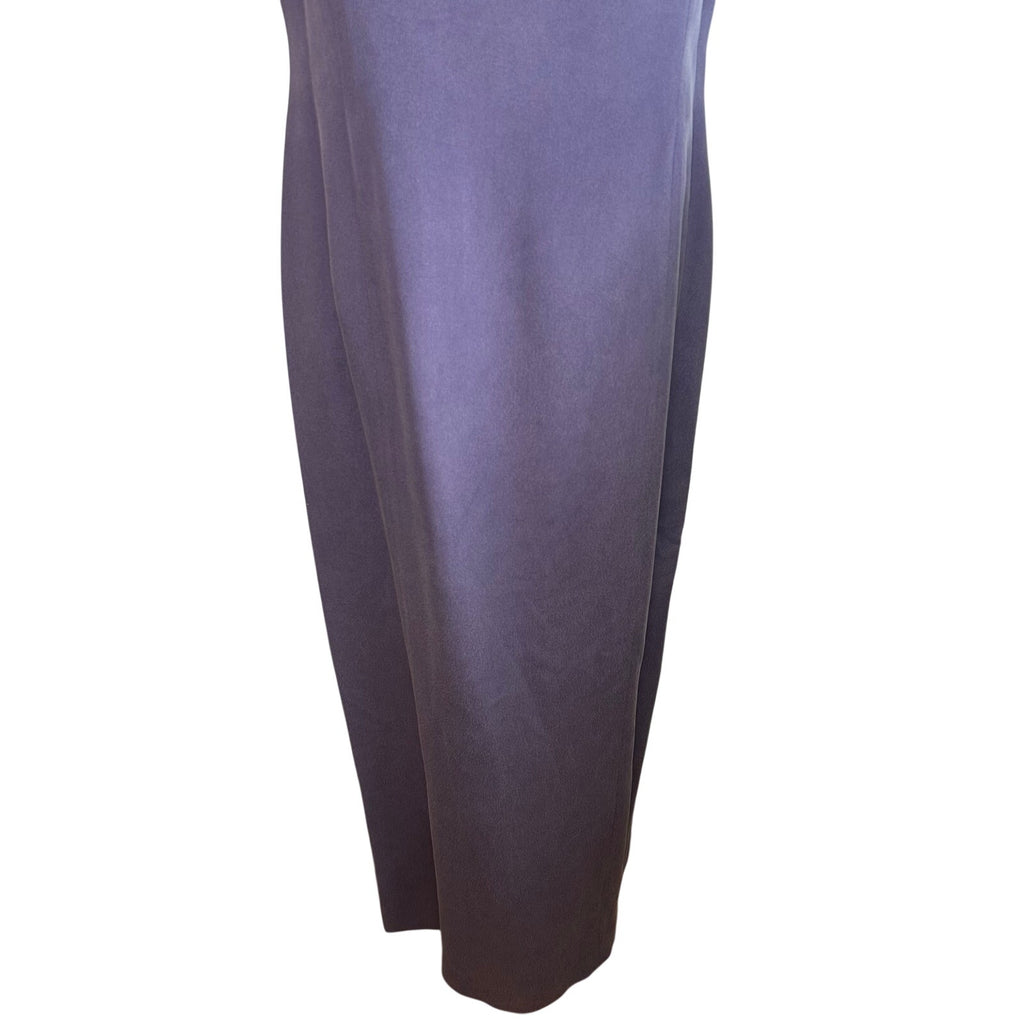 YL Yansi Fugel Purple Matte Crepe Column Maxi Dress Size 12 90s Minimalist Y2K