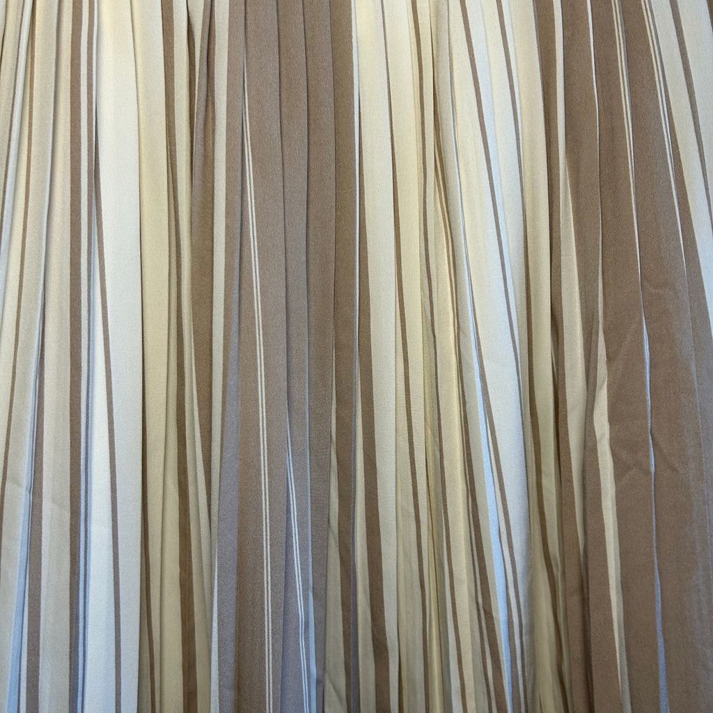 VTG 80s Anthony Rogers Tan Cream Pleated 22W 2X Plus Size Midi Skirt Retro