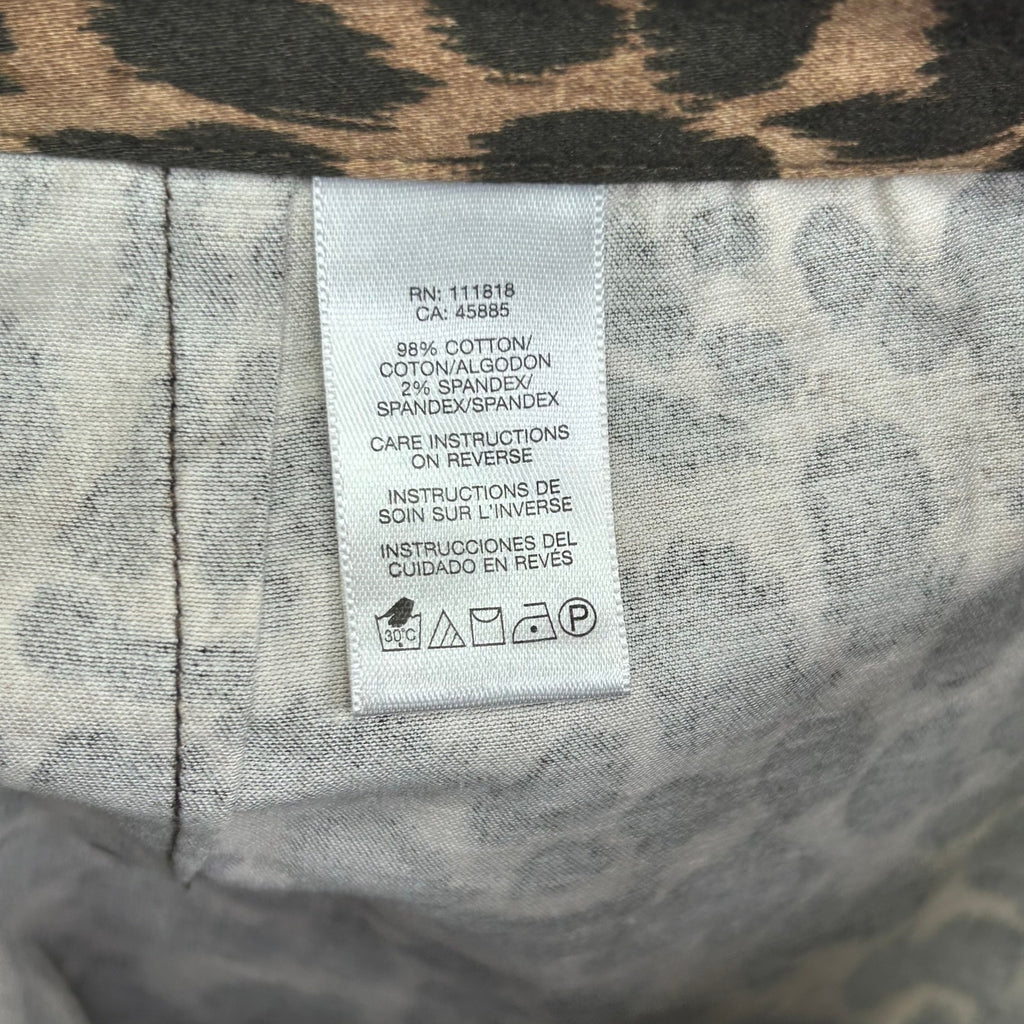 Michael Kors Animal Print Cotton Midi Pencil Skirt 8 Mob Wife Office Siren Chic