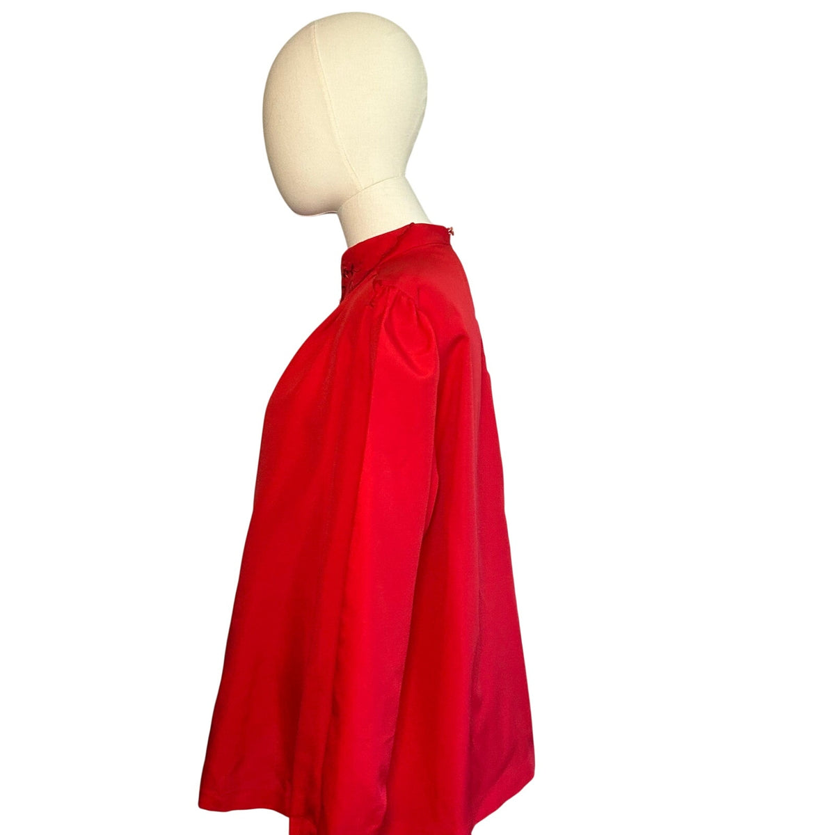 VTG 80s Claudia L Red Poinsettia Holiday Blouse Romantic Retro Twee Coquette